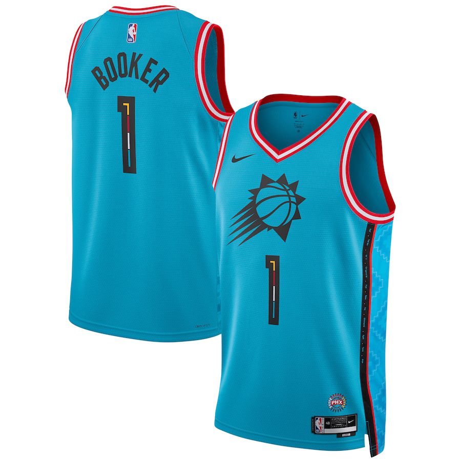 Men Phoenix Suns #1 Devin Booker Nike Turquoise City Edition 2022-23 Swingman NBA Jersey->phoenix suns->NBA Jersey